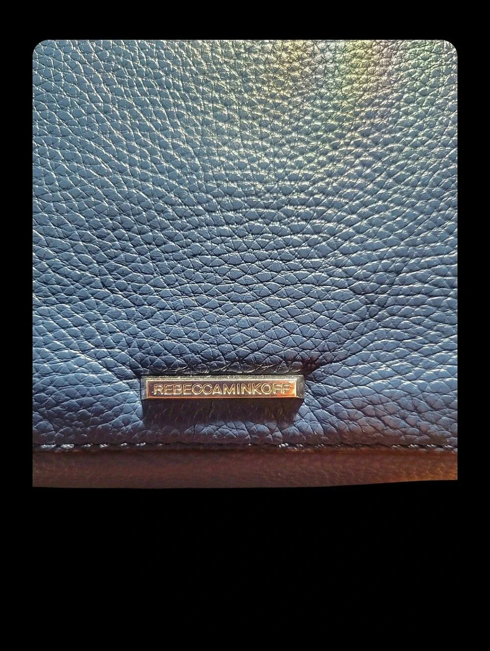 Rebecca Minkoff Blue Pebbled Zip Satchel Top Handle Silver HW No Long Strap